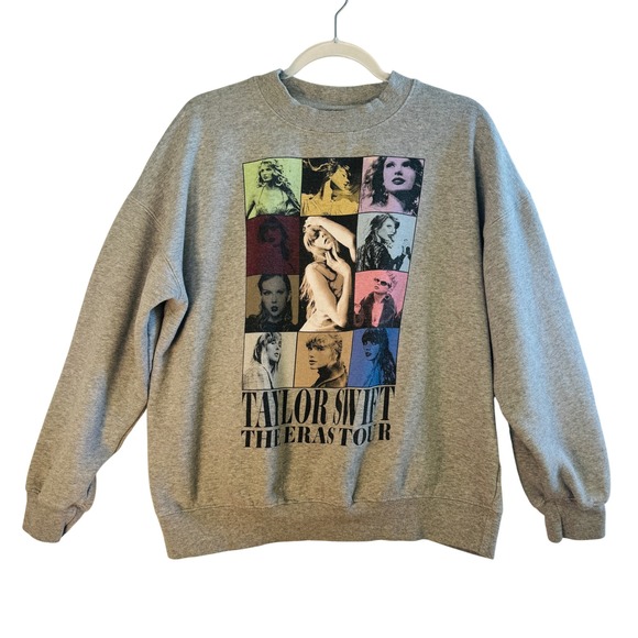 Taylor Swift Tops - Taylor Swift Eras Tour Crewneck Sweatshirt Gray Graphic Pullover Medium Merch